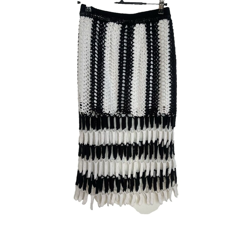 Dresscue Atwater Crochet Skirt Black/White Lined Size S NEW